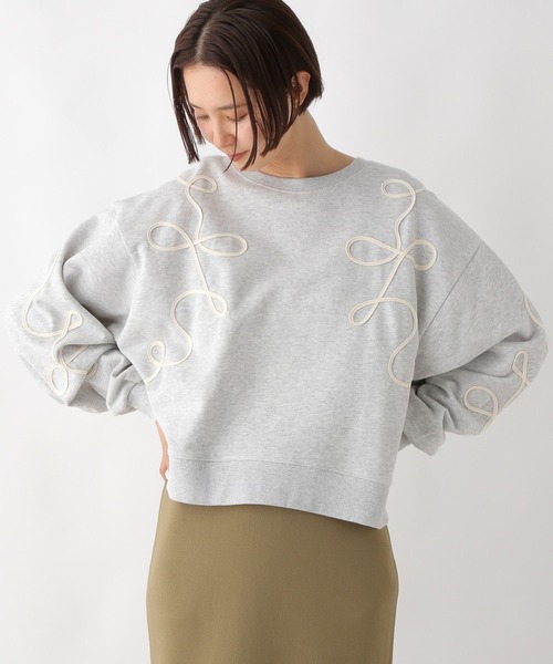モチーフレーススエットトップス♡ サステナブル】・【洗える】レーススウェット (トップス / スウェット
