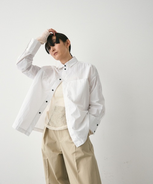 ブラウス シャツ Side-hole nylon shirt / サイドホールナイロンシャツ 