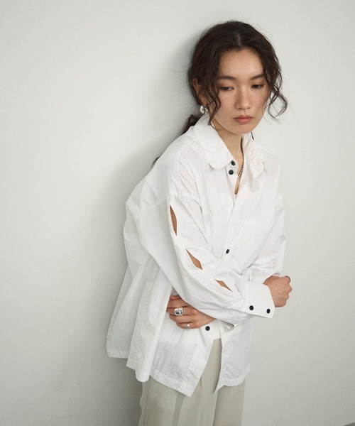 ブラウス シャツ Side-hole nylon shirt / サイドホールナイロンシャツ 