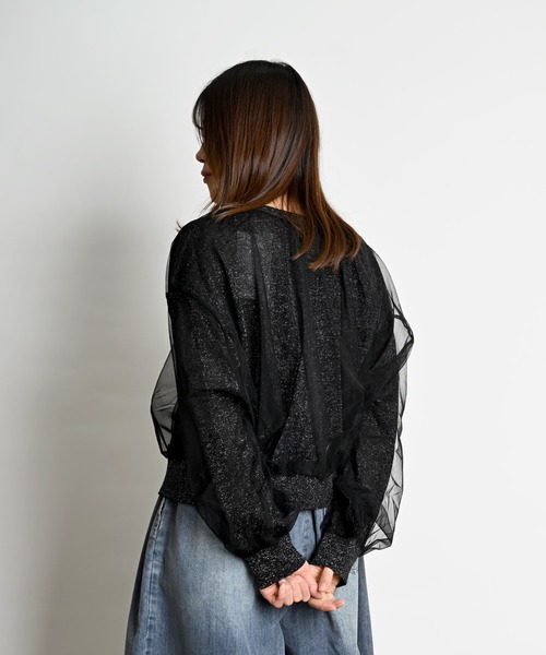 marai ニット セーター ラメニットチュール レイヤードプル