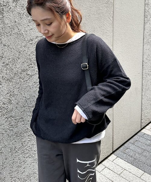 ペーパーヤーンカノコルーズプルオーバー JOURNAL STANDARD ニット セーター ペーパーヤーンカノコルーズ