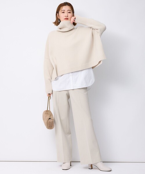 「23区」 タートルネックニット 38 ベージュ レディース_画像3