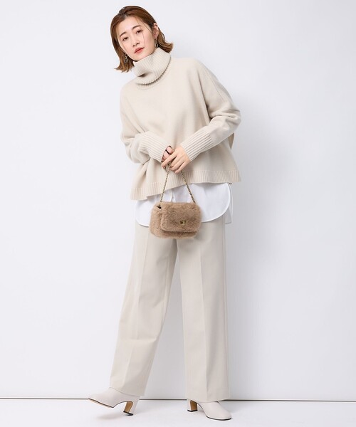 「23区」 タートルネックニット 38 ベージュ レディース_画像4