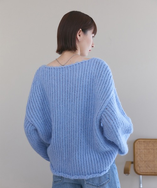 「meilmada」 長袖ニット FREE ブルー レディース_画像6