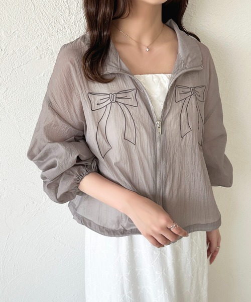 ryoko　定価¥17,600 サイドリボンシアーフレアジャケットブルゾン Re-J&SUPURE｜レースシアーブルゾン | Rakuten Fashion(楽天