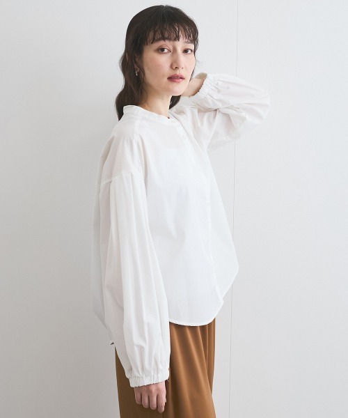 ブラウス シャツ バンドカラーシャツ「洗濯機で洗える」 レディース ketty ブラウス シャツ バンドカラーシャツ「洗濯機で洗える