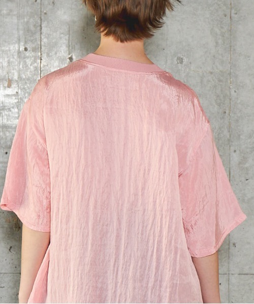 tシャツ Half Sleeve Satin Tunic/ハーフスリーブサテンチュニック「MAISON SPECIAL/メゾンスペシャル」 レディース Half Sleeve Satin Tunic/ハーフスリーブサテンチュニック