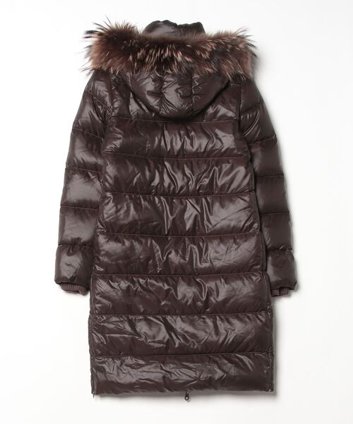 【DUVETICA】 ダウンコート　フィンラクーン　ダウン90％　M　38 DUVETICA（デュベティカ） 刺繍ダウンコート 38 ブラウン レディース