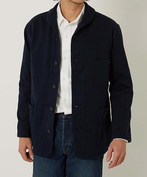 BLUE コート ジャケット スーパーヘビーテンジク ショールカラー