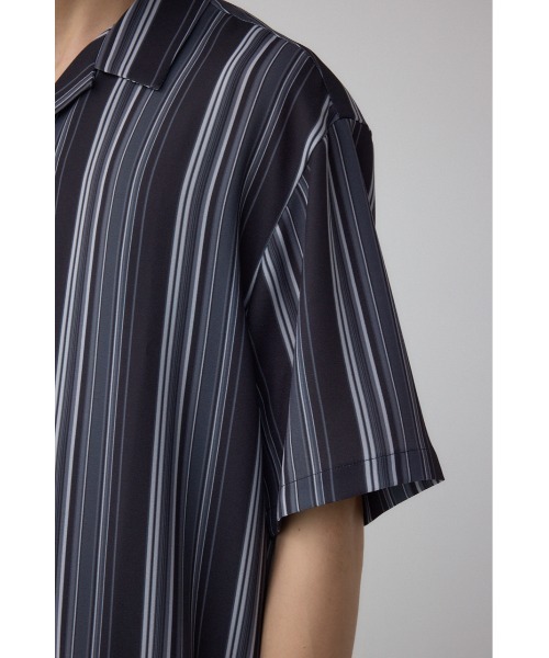 【未使用】AZUL BY MOUSSY　シェフズシャツ　ブラック　ストライプ　L AZUL BY MOUSSY シャツ マルチストライプシャツ メンズ