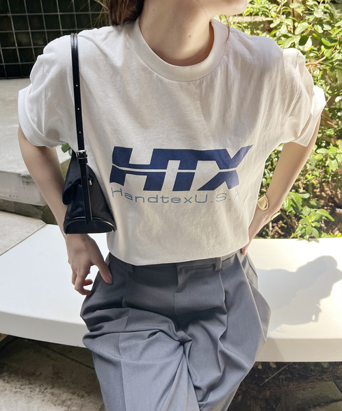 tシャツ 「HANDTEX/ハンドテックス」プリントロゴT レディース
