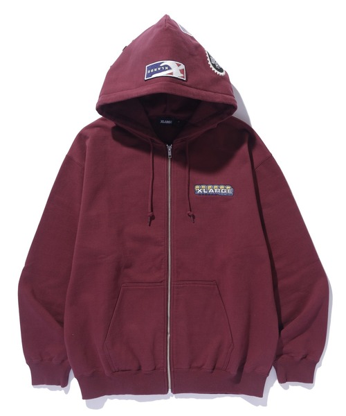 XLARGE 「XLARGE」 ジップアップパーカー M バーガンディー