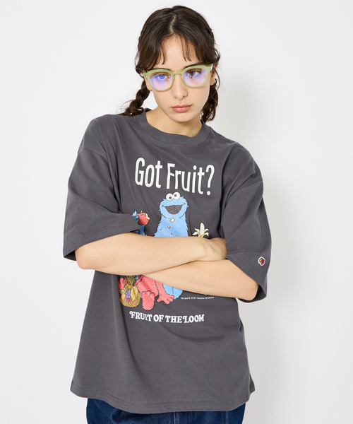【FRUIT OF THE LOOM】SESAME STREET×FTL Illust T-Shirt A/全2色 FRUIT OF THE LOOM tシャツ 「FRUIT LOOM/フルーツ オブ ザ