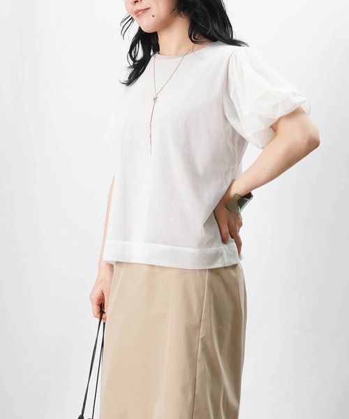tシャツ LC/LLL シフォンダブルレイヤーTee/チュールパフスリーブTシャツ レディース LADY LUCK LUCA tシャツ LC/LLL シフォンダブルレイヤーTee