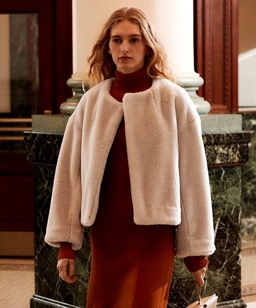 FRAY I.D（フレイ・アイディー） ファーコート 0 グレー レディース