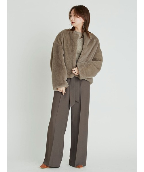 FRAY I.D（フレイ・アイディー） ファーコート 0 グレー レディース