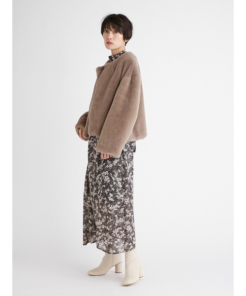 FRAY I.D（フレイ・アイディー） ファーコート 0 グレー レディース