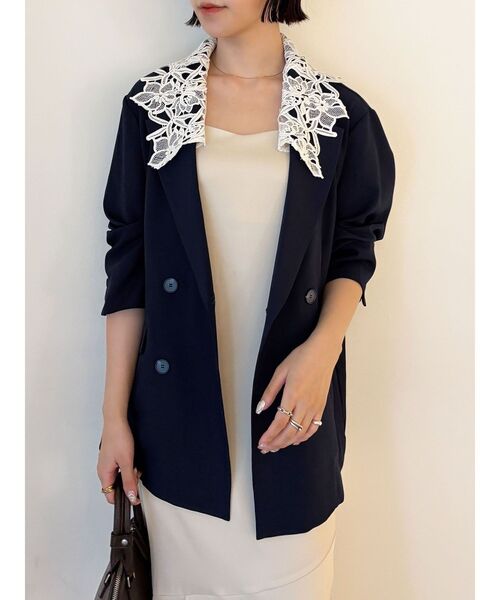 LAGUNAMOON レースデタッチドカラージャケット LAGUNAMOON（ラグナムーン） ジャケット テーラードジャケット レース