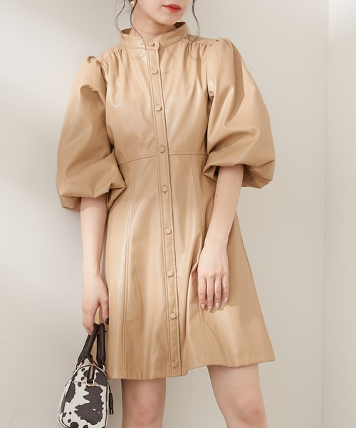 Chico（チコ） 7分袖ワンピース FREE ベージュ レディース : ZOZOTOWN