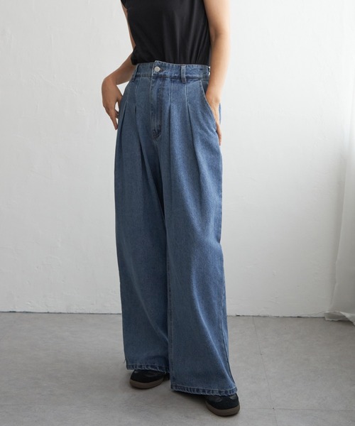 タックバギーデニム kutir（クティール） ジーンズ ASSORTED TUCK BAGGY DENIM PANTS