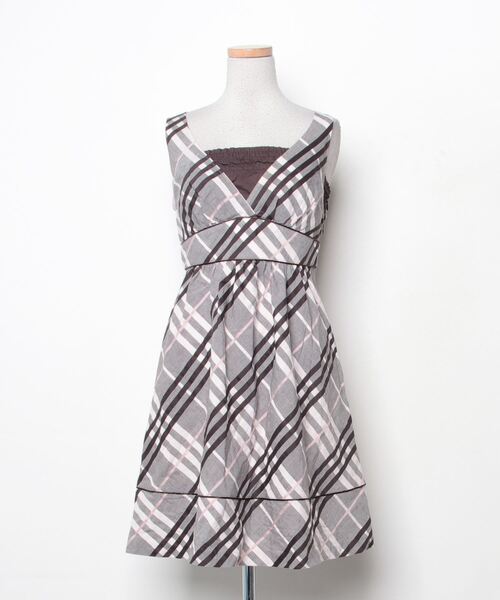 BURBERRY BLUE LABEL チェック柄 ノースリーブワンピース 38 BURBERRY BLUE LABEL 「BURBERRY LABEL」 チェック柄