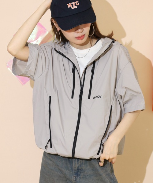 NERDY ブルゾン ジャンバー ジッパーポイントショートスリーブウィンド