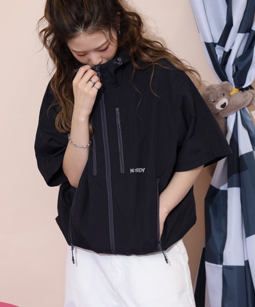 NERDY ブルゾン ジャンバー ジッパーポイントショートスリーブウィンド