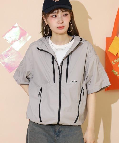 NERDY ブルゾン ジャンバー ジッパーポイントショートスリーブウィンド