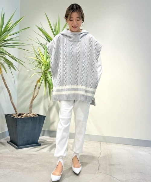 LE PHIL（ル フィル） ベスト ジレ ウールミドルゲージケーブルニット