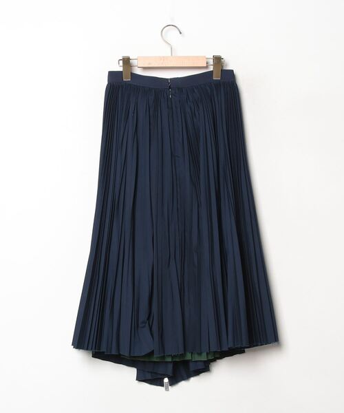 sacaiネイビーとホワイトのプリーツスカート sacai 「Sacai」 Cotton Poplin Zipper Skirt プリーツスカート