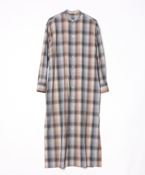 オーラリーAURALEE チェックワンピース AURALEE（オーラリー） チェック柄長袖ワンピース FREE ブラウン