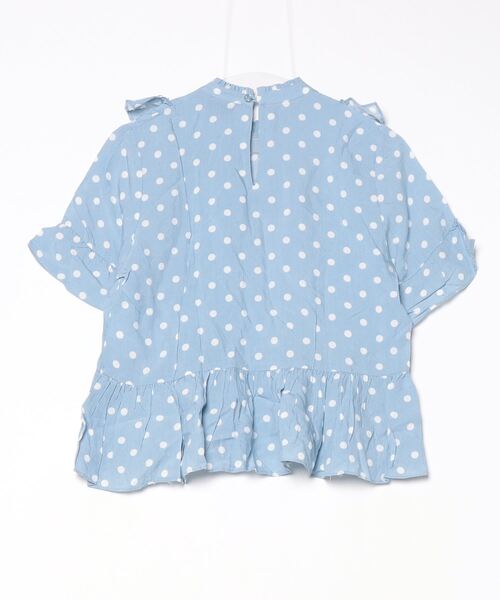「Sister Jane」 ドット柄半袖ブラウス S ブルー レディース_画像2