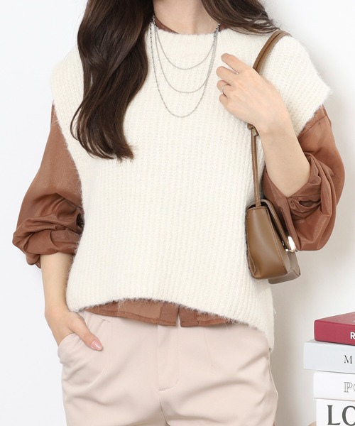 ベスト ジレ ショート丈ニットベスト レディース | FUNALIVE | 03