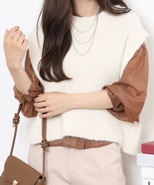 ベスト ジレ ショート丈ニットベスト レディース | FUNALIVE | 04