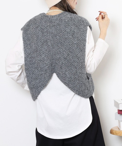 ベスト ジレ ショート丈ニットベスト レディース | FUNALIVE | 17