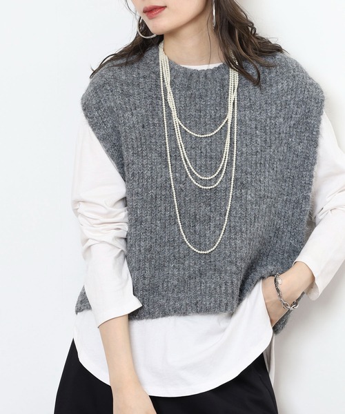 ベスト ジレ ショート丈ニットベスト レディース | FUNALIVE | 15