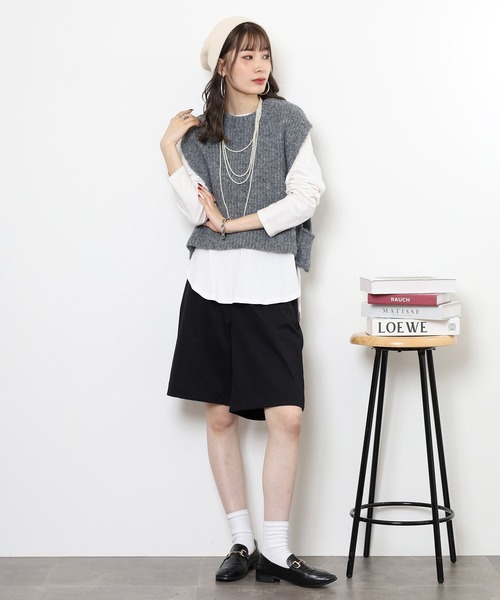 ベスト ジレ ショート丈ニットベスト レディース | FUNALIVE | 19