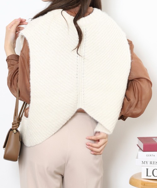 ベスト ジレ ショート丈ニットベスト レディース | FUNALIVE | 05