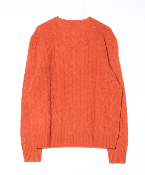【極美品】ポロラルフローレン ケーブルセーター カシミヤ ウール 半袖 オレンジ POLO RALPH LAUREN（ポロ・ラルフローレン） セーター ニット ケーブル