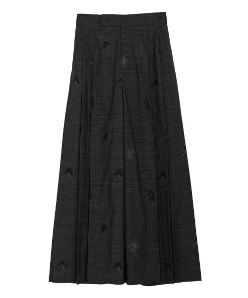 Ameri（アメリ） ワイドパンツ パンツ CHECK FLOWER PLEATS PANTS