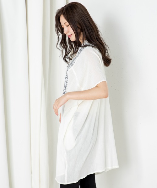 「MILLION CARATS」 「style4」半袖ワンピース FREE オフホワイト レディース_画像4