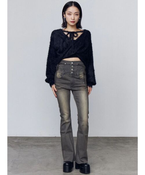 EMODA（エモダ） ジーンズ デニム デニムパンツ リボンハイウエスト