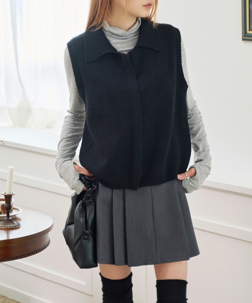 「UNE MANSION」 ニットベスト FREE グレー レディース_画像5