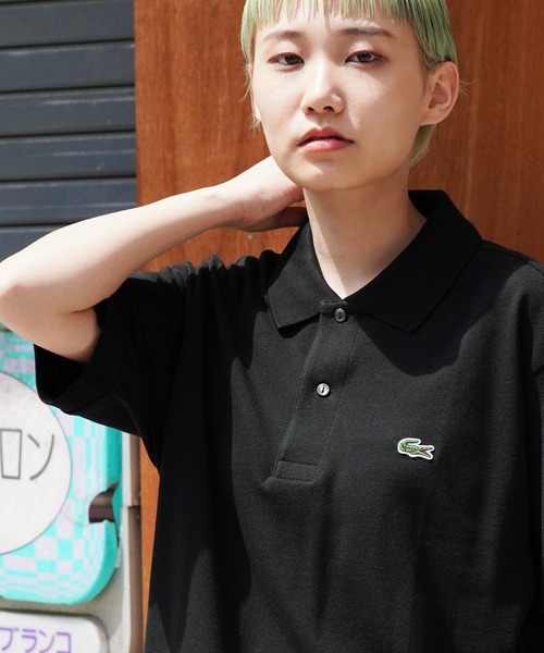「LACOSTE」 半袖ポロシャツ MEDIUM ブラック メンズ