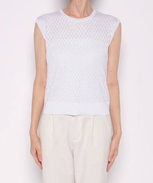 「LOULOU WILLOUGHBY」 ノースリーブニット 2 ブラック レディース_画像2