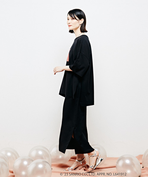 「SOFFITTO」 半袖Tシャツ「sanrioコラボ」 FREE ブラック レディース_画像9