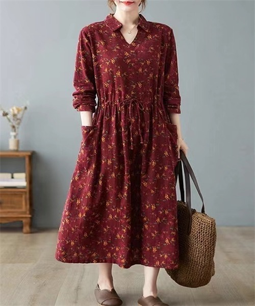 「Dream garden」 長袖ワンピース X-LARGE パープル レディース_画像3