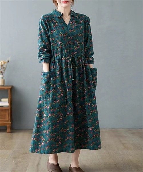 「Dream garden」 長袖ワンピース X-LARGE パープル レディース_画像5