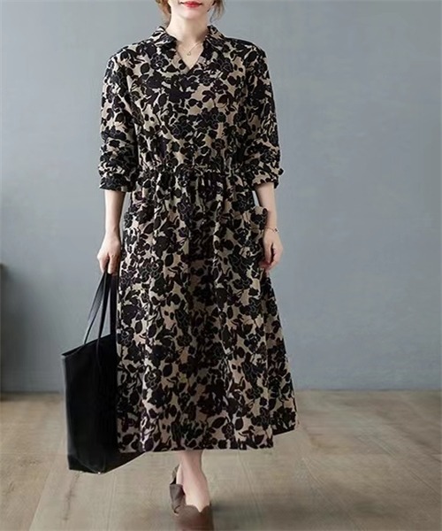 「Dream garden」 長袖ワンピース X-LARGE パープル レディース_画像6