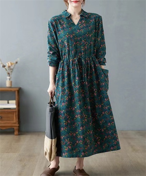 「Dream garden」 長袖ワンピース X-LARGE パープル レディース_画像7